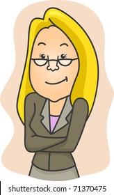 Illustration of a Confident-looking Career Woman