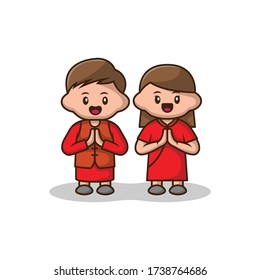 Illustration of Confucius character pair