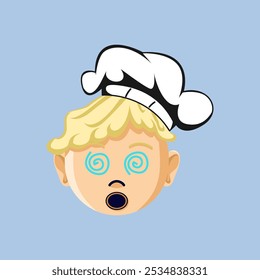 Ilustração de um confuso chef emoji cartoon. Adequado para uso como adesivo, ícone de livro de imagens infantil e para complementar o trabalho de design gráfico.