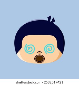 Illustration of a confused emoticon. Suitable for stickers, children's book icons, and completing a graphic design work