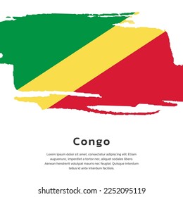 Ilustración de la plantilla de bandera del Congo