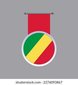 Ilustración de la plantilla de bandera del Congo