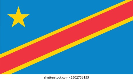 Illustration of Congo national flag