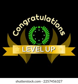 Illustration of congratulations for leveling up
