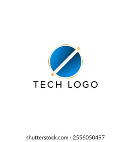 ILLUSTRATION CONNECTED CIRCLE BLUE GRADIENT COLOR. TECH LOGO ICON TEMPLATE SIMPLE DESIGN ELEMENT VECTOR