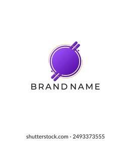 ILLUSTRATION CONNECTED CIRCLE GRADIENT PURPLE  COLOR TECH LOGO ICON TEMPLATE SIMPLE DESIGN ELEMENT VECTOR