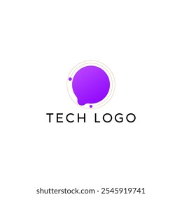 ILUSTRACIÓN CÍRCULO CONECTADO COLOR DE DEGRADADO PÚRPURA. TECH LOGO ICON PLANTILLA SIMPLE ELEMENTO DE DISEÑO VECTOR