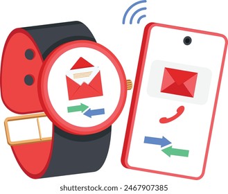 The illustration of a connected smartwatch and smartphone conveys a clear message of convenience, connectivity, and a holistic digital lifestyle.