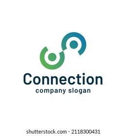 Illustration Connection Logo Vector With Abstract People Handshake And Deal Collaboration Icon