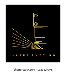 Illustration consisting of  CNC machine images in the form of a symbol or logo. Laser cutting, engraving.
