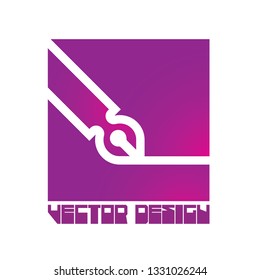 illustration consisting of a design studio logo template with the words "vector design"