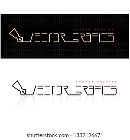 
illustration consisting of a design studio logo template with the words "vector grafics"
