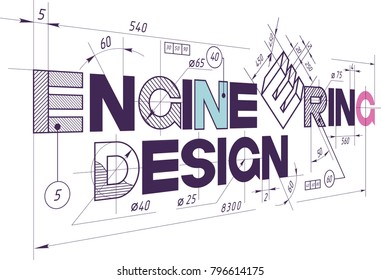 illustration consisting of a drawing of the letters "engineering design" in the form of a symbol or logo