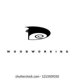 
an illustration consisting of an image of a chisel plowing a tree and the inscription "woodworking"