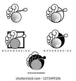 

an illustration consisting of an image of a chisel plowing a tree and the inscription "woodworking"
