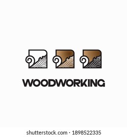 

an illustration consisting of an image of a chisel plowing a tree and the inscription "woodworking"