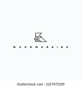 
an illustration consisting of an image of a chisel plowing a tree and the inscription "woodworking"