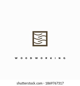 
illustration consisting of an image of a cut piece of wood and metal as a symbol or logo