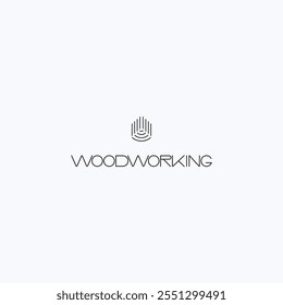 
illustration consisting of an image of a cut piece of wood and metal as a symbol or logo