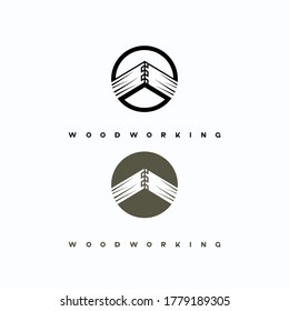 illustration consisting of the image details and the words "woodcutting"