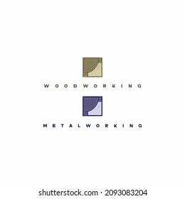 
illustration consisting of the image details and the words "woodcutting" and "metalcutting"
