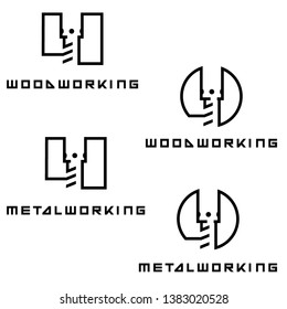 an illustration consisting of an image of the face mill and the inscription "woodworking" and 

"metalworking"