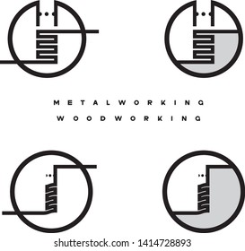 
an illustration consisting of an image of the face mill and the inscription "woodworking" and 

"metalworking"