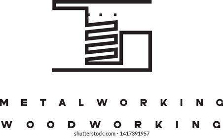 an illustration consisting of an image of the face mill and the inscription "woodworking" and "metalworking"