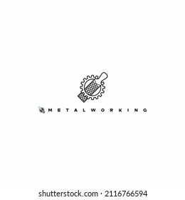 ilustración que consiste en la imagen de un engranaje y un archivo en forma de símbolo o logotipo 