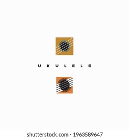 

illustration consisting of an image of a guitar ukulele in the form of a symbol or logo
