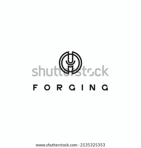 
illustration consisting of an image of a hammer and anvil in the form of a symbol or logo