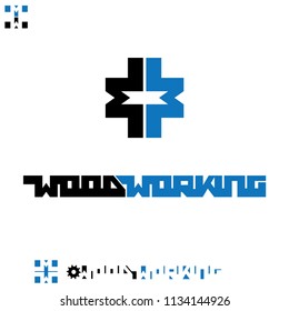 an illustration consisting of an image of the letters "M" and "W" and the inscription "woodworking" in the form of a symbol or logo
