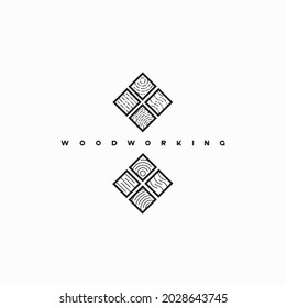 
illustration consisting of an image of a piece of wood and the inscription "woodworking" in the form of a symbol or logo