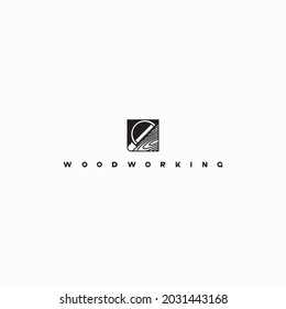 
illustration consisting of an image of a piece of wood and the inscription "woodworking" in the form of a symbol or logo