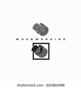 
illustration consisting of an image of a piece of wood and the inscription "woodworking" in the form of a symbol or logo