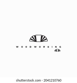 
illustration consisting of an image of a piece of wood and the inscription "woodworking" in the form of a symbol or logo
