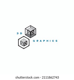 
an illustration consisting of an image of the text "3D graphics" in the form of a symbol or logo