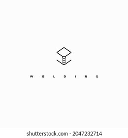 

Illustration, bestehend aus einem Bild einer geschweißten Struktur in Form eines Symbols oder Logos