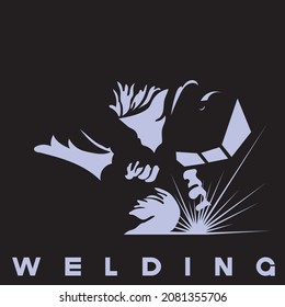 
illustration consisting of an image of a welder in the form of a symbol or logo