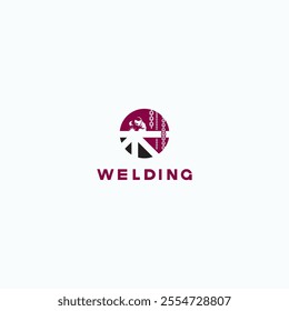 
illustration consisting of an image of a welder in the form of a symbol or logo