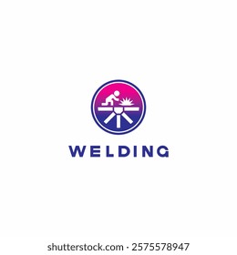 
illustration consisting of an image of a welder in the form of a symbol or logo