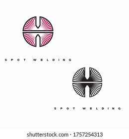 
illustration consisting of the image of the welding machine in the form of a symbol or logo