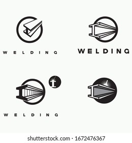 
illustration consisting of an image of the welding process in the form of a symbol or logo