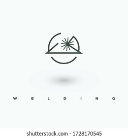 
illustration consisting of an image of the welding process in the form of a symbol or logo