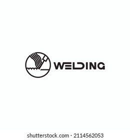 
illustration consisting of an image of the welding process in the form of a symbol or logo