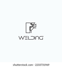 

illustration consisting of an image of the welding process in the form of a symbol or logo