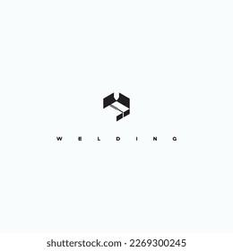 
illustration consisting of an image of the welding process in the form of a symbol or logo