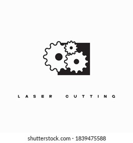 ilustración compuesta de artes de corte láser en forma de símbolo o logotipo