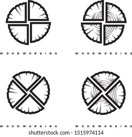 
illustration consisting of a picture of a piece of wood and the inscription "woodworking" in the form of a symbol or logo