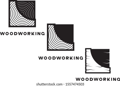 
illustration consisting of a picture of a piece of wood and the inscription "woodworking" in the form of a symbol or logo